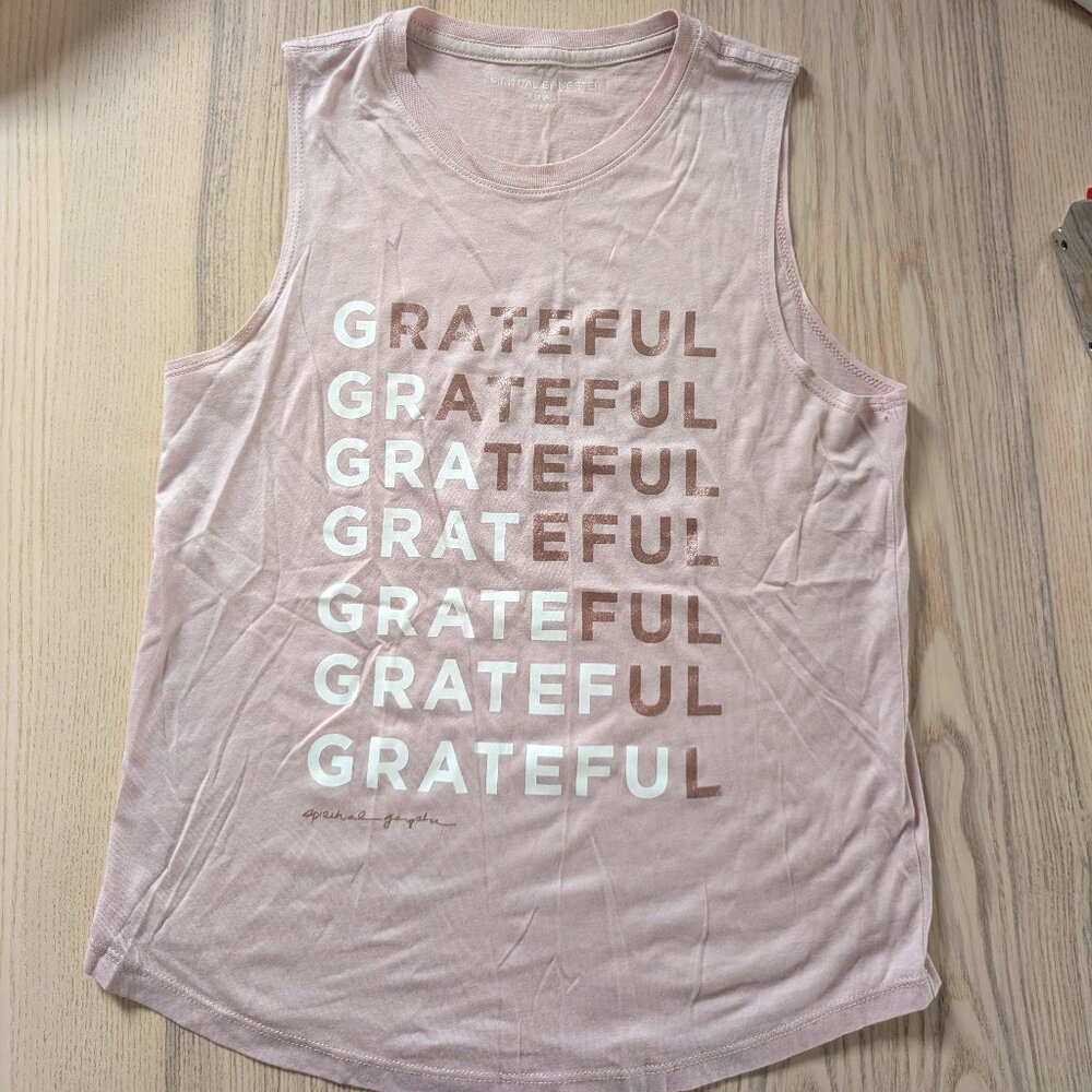 EUC Spiritual Gangster Grateful graphic Tank Top XS pink sleeveless T-shirt